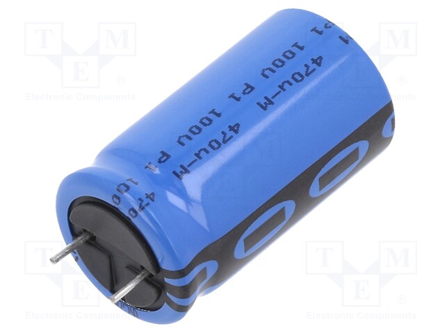 Electrolytic Capacitor, 470 µF, 100 V, 136 RVI Series, ± 20%, Radial Leaded, 10000 hours @ 105°C