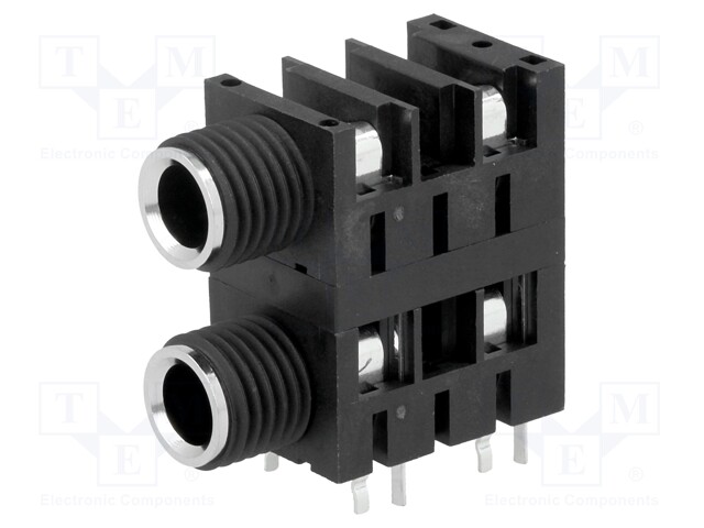Socket; Jack 6,35mm; female; mono; double,with double switch