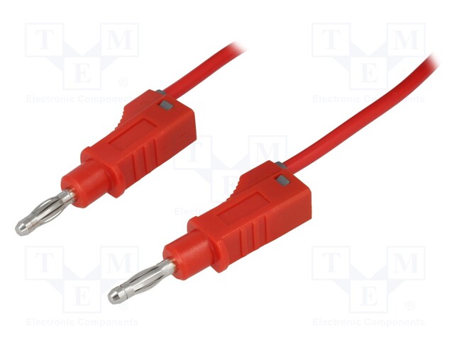 Test lead; 1.5m; red; 20A; 70VDC; Cond.cross sec: 1mm2; 33VAC