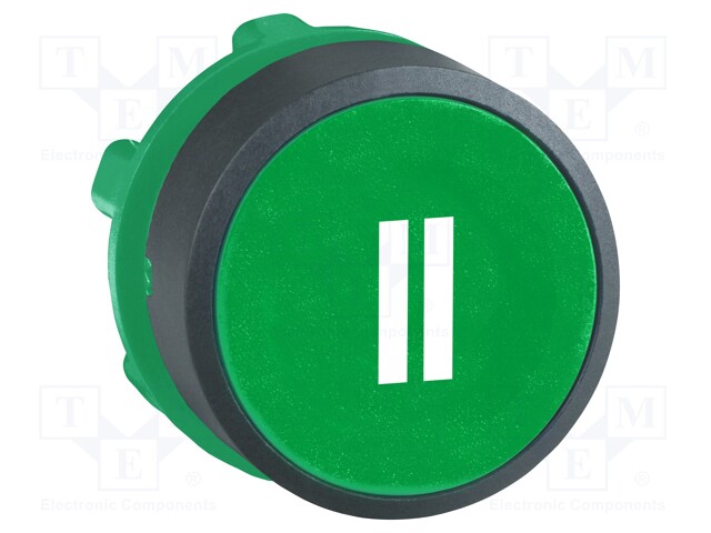 Switch: push-button; Stabl.pos: 1; 22mm; green; Illumin: none; IP66