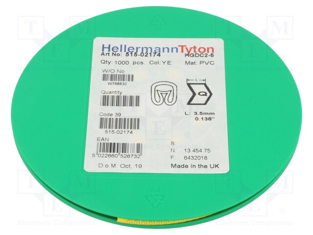 Markers for cables and wires; Label symbol: Q; 2÷5mm; PVC; yellow