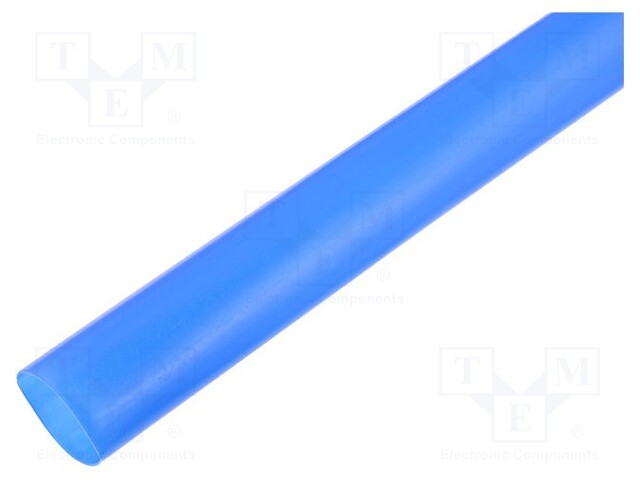 Heat shrink sleeve; glueless; 2: 1; 6.4mm; L: 1m; blue; polyolefine