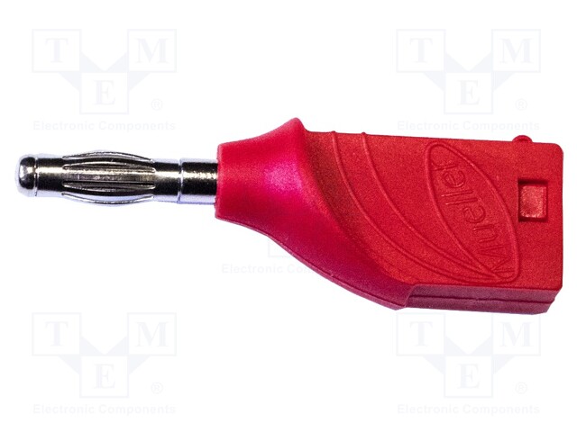 Plug; 4mm banana; 15A; 1kVDC; red; Plating: nickel plated