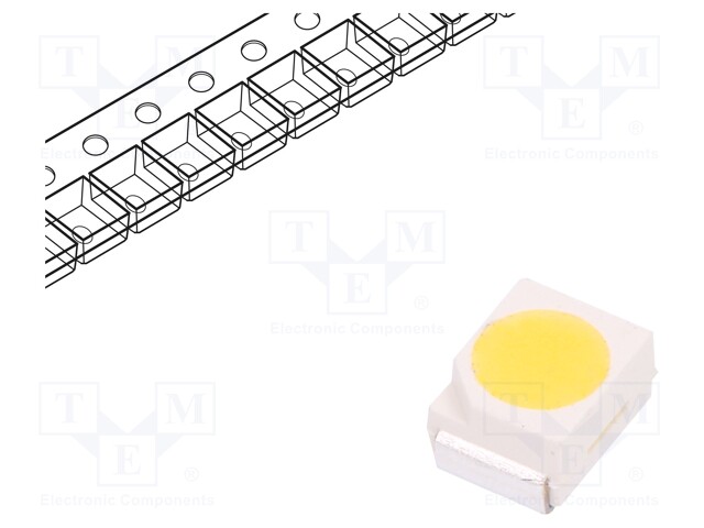 LED; SMD; 3528,PLCC2; white warm; 1800÷3550mcd; 2700-4000K; 120°