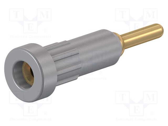 Socket; 2mm banana; 10A; Overall len: 24.5mm; grey; insulated