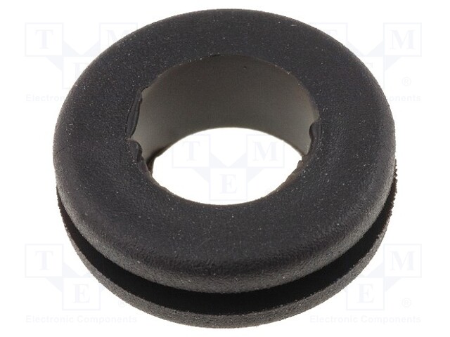 Grommet; Ømount.hole: 11mm; Øhole: 8mm; rubber; black; -40÷135°C