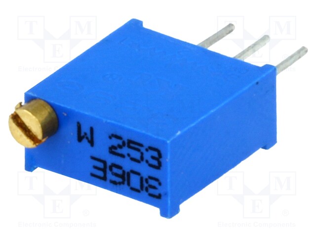 Potentiometer: mounting; multiturn; 25kΩ; 500mW; THT; ±10%; linear