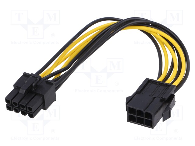 Cable: mains; PCI-E 6pin male,PCI-E 8pin female; 0.2m