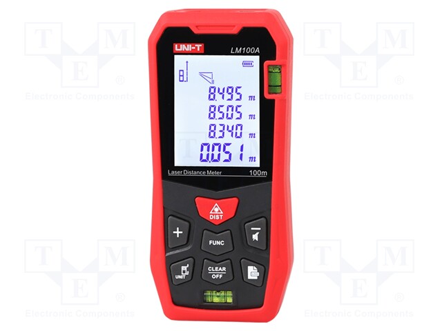 Distance meter; LCD 2"; 100m,50m; Resol: 0,001m; 122x52x29.5mm