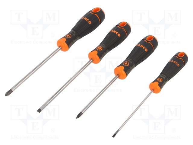 Screwdrivers; Pcs: 4; Handle material: antislip plastic