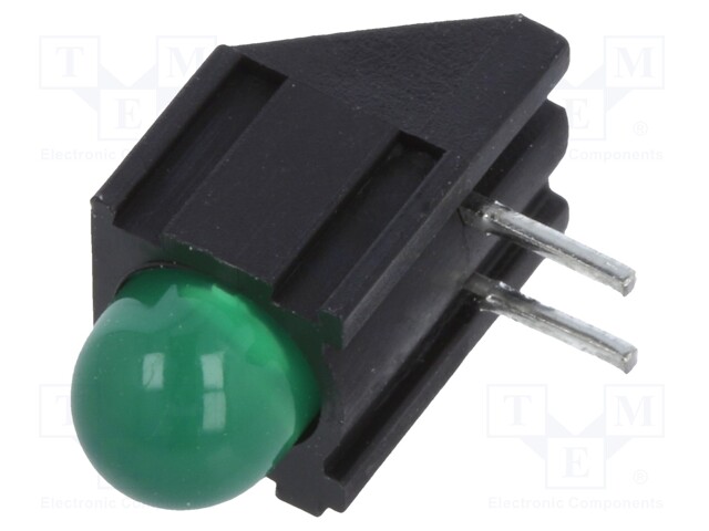 LED; in housing; green; 5mm; No.of diodes: 1; 20mA; 60°; 2.2÷2.5V