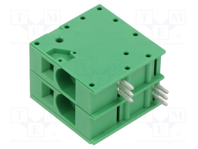 PCB terminal block; Contacts ph: 10mm; ways: 2; angled 90°; green