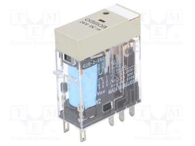 Relay: electromagnetic; DPDT; Ucoil: 24VDC; 5A/250VAC; 5A/30VDC