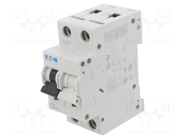 Circuit breaker; 230/400VAC; Inom: 16A; Poles: 1+N; DIN; Charact: B