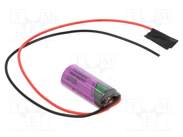 Battery: lithium (LTC); 3.6V; 2/3AA,2/3R6; cables; Ø14.7x33.5mm