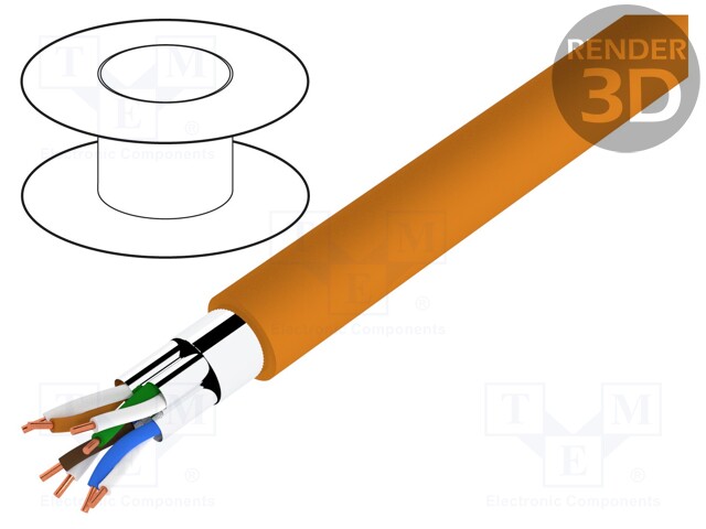 Wire; ETHERLINE® LAN 500,F/FTP; 6a; solid; Cu; 4x2x23AWG; LSZH