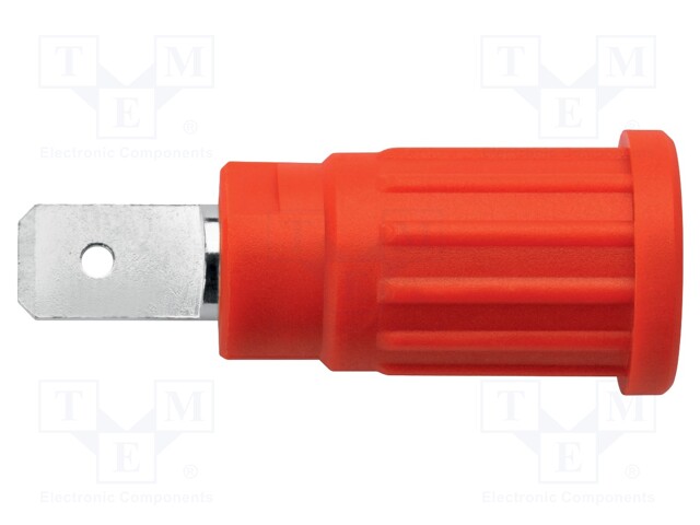 Socket; 4mm banana; 24A; 1kV; red; push-in; 34mm; -25÷80°C; 5mΩ