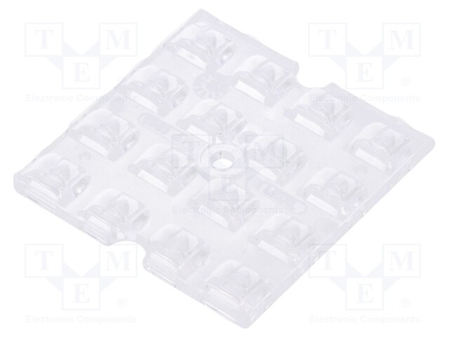 LED lens; square; Mat: PMMA plexiglass; transparent; H: 3.7mm