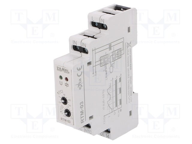 Module: regulator; NTC; temperature; Out: SPDT,relay; DIN; -20÷60°C