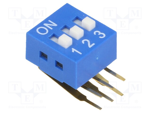 Switch: DIP-SWITCH; Poles number: 3; ON-OFF; 0.05A/12VDC; Pos: 2