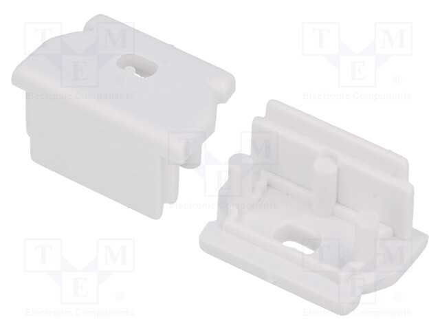 Cap for LED profiles; white; ABS; Application: UNI12; V: with hole