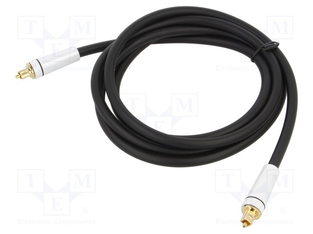 Cable; Toslink plug,both sides; 1.8m; black