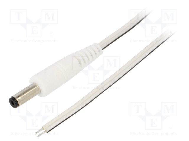 Cable; wires,DC 4,8/1,7 plug; straight; 0.35mm2; white; 1.5m