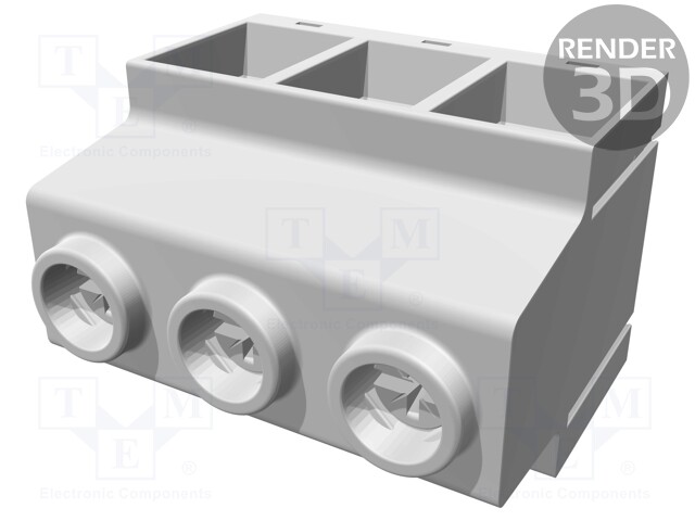 PCB terminal block; angled 90°; 15mm; ways: 3; on PCBs; 0.5÷35mm2