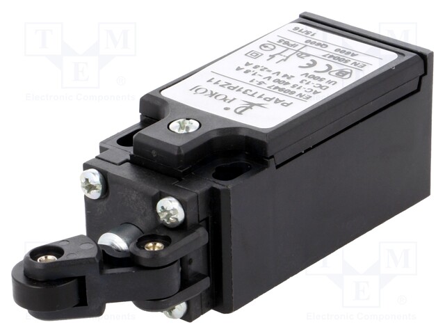 Limit switch; lever R 18mm, plastic roller Ø12,5mm; NO + NC