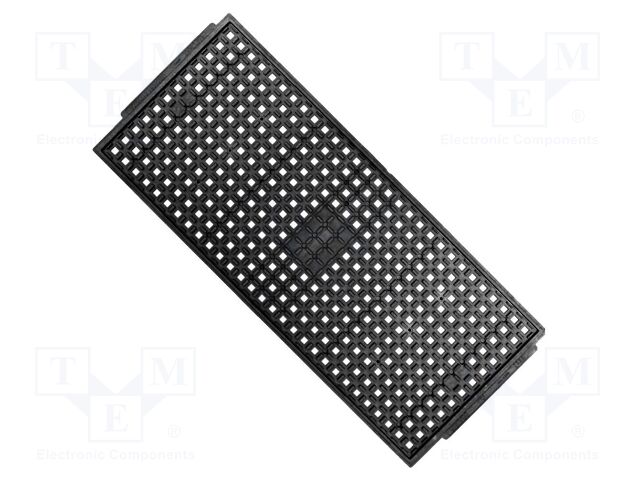 Electronic components tray; ESD; 8x8mm; black; BGA; waffle tray