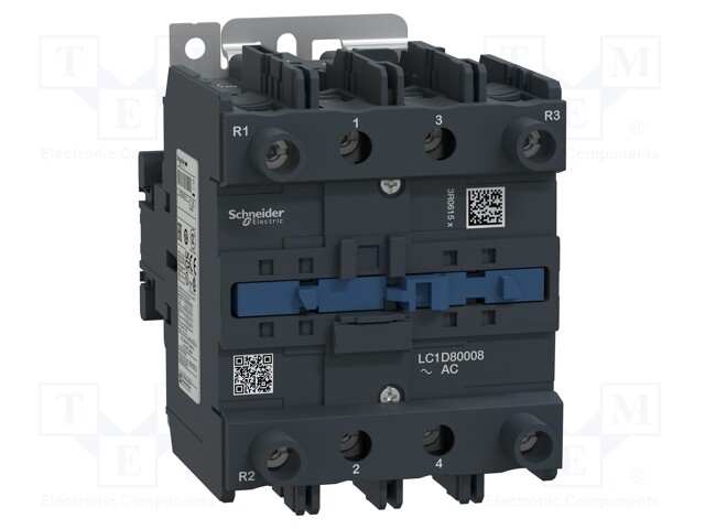 Contactor: 3-pole; NC x2 + NO x2; 230VAC; 80A; DIN,on panel