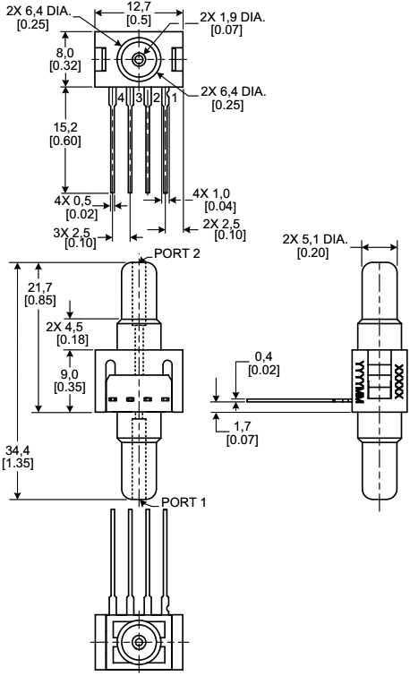 Sensor: pressure; Range: ±30psi; differential; Usup: 10VDC