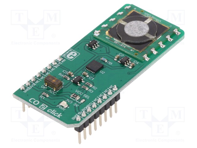 Click board; carbon-dioxide sensor; I2C,analog; LMP9100SD