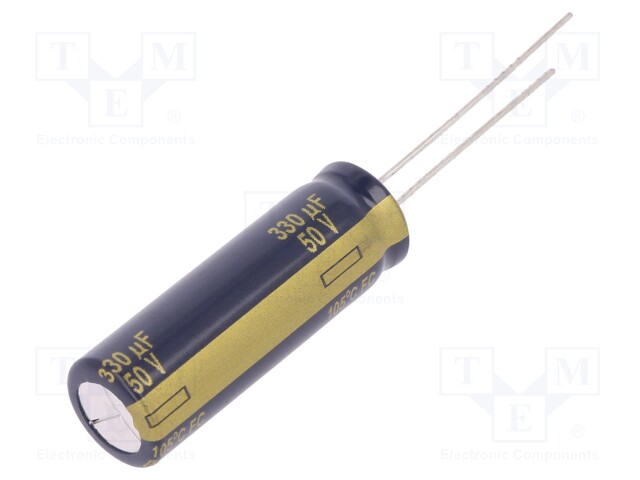 Capacitor: electrolytic; low impedance; THT; 330uF; 50VDC; ±20%