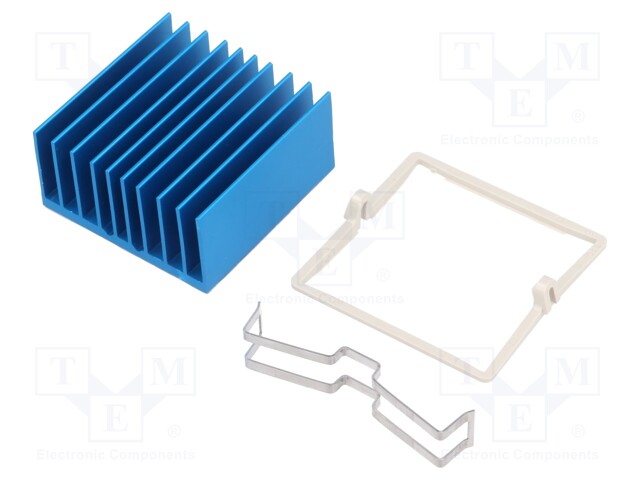 Heatsink: extruded; grilled; blue; L: 35mm; W: 35mm; H: 17.5mm