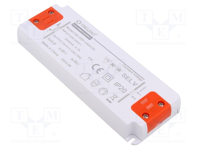 Power supply: switched-mode; LED; 75W; 24VDC; 3125mA; 220÷240VAC