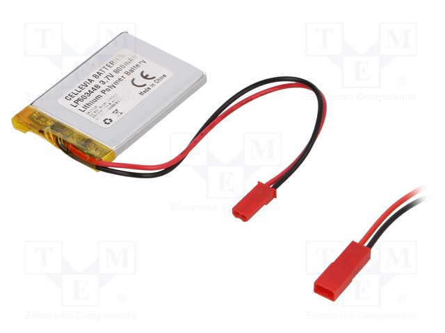 Re-battery: Li-Po; 3.7V; 800mAh; Leads: cables; 5x34x48mm