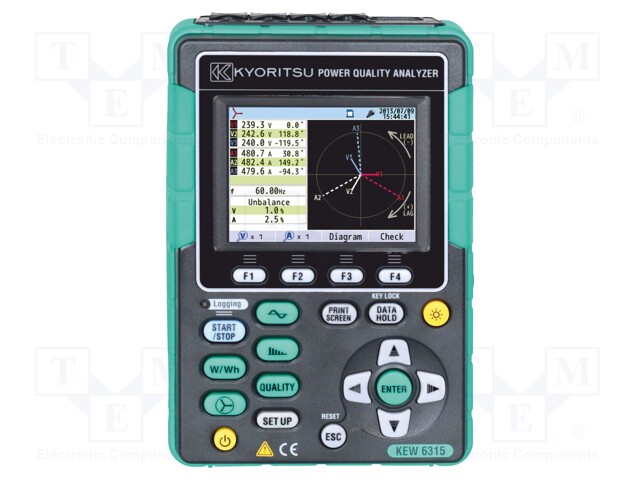 Meter: 3-phase power quality analyser; TFT 3,5" (320x240); 900g