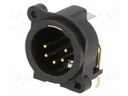 Socket; XLR; male; PIN: 5; angled 90°; for panel mounting,screw