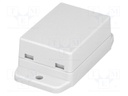 Enclosure: multipurpose; X: 35.4mm; Y: 50mm; Z: 22mm; ABS; white