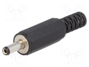 Plug; DC supply; female; 3,4/1,3mm; 3.4mm; 1.3mm; for cable; 9mm