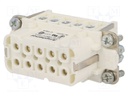 Connector: HDC; contact insert; female; C146; PIN: 10; 10+PE; 16A