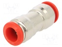 Push-in fitting; straight,inline splice; -0.99÷20bar; 8mm