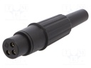 Plug; XLR; female; PIN: 3; straight; for cable; soldering; black