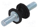 Vibration damper; M4; Ø: 10mm; rubber; L: 8mm; Thread len: 10mm; 80N