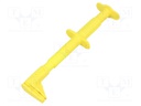 Clip-on probe; crocodile; 5A; 1kVDC; yellow; Grip capac: max.25mm