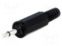 Plug; Jack 2,5mm; male; mono; straight; for cable; soldering; 4mm