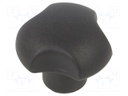 Knob; Dia: 25mm; M6; 10mm; H: 20mm; technopolymer (PA); black