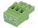 Pluggable terminal block; 5mm; ways: 3; angled 90°; plug; female