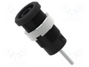 Socket; 4mm banana; 36A; 1kV; black; nickel plated; on panel,screw